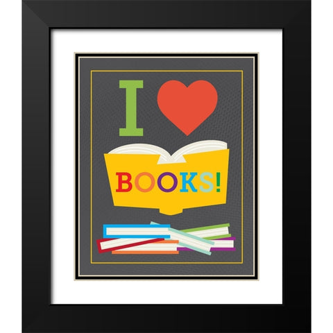 Read Books 6 Black Modern Wood Framed Art Print with Double Matting by Hogan, Melody