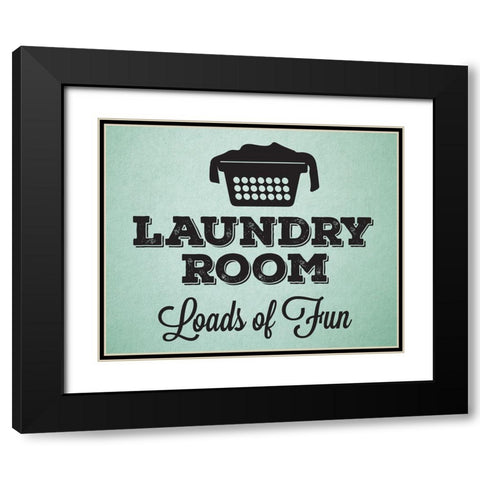 Laundry_mint Black Modern Wood Framed Art Print with Double Matting by Hogan, Melody