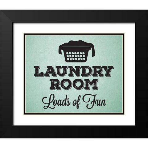 Laundry_mint Black Modern Wood Framed Art Print with Double Matting by Hogan, Melody
