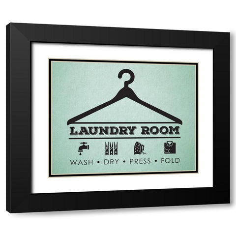 Laundry Mint 3 Black Modern Wood Framed Art Print with Double Matting by Hogan, Melody
