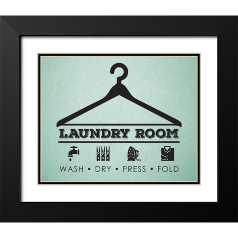 Laundry Mint 3 Black Modern Wood Framed Art Print with Double Matting by Hogan, Melody