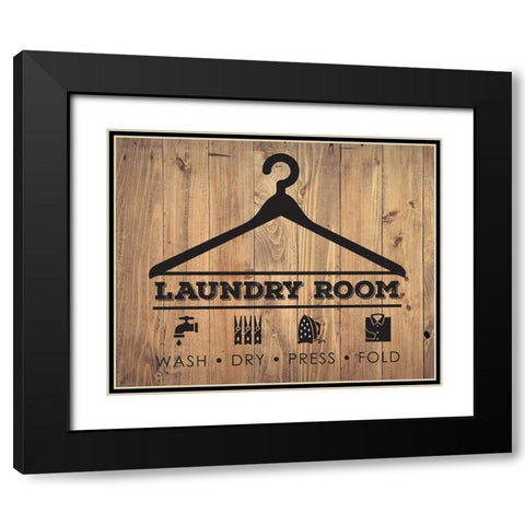 Laundry Natural 3 Black Modern Wood Framed Art Print with Double Matting by Hogan, Melody