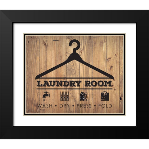 Laundry Natural 3 Black Modern Wood Framed Art Print with Double Matting by Hogan, Melody