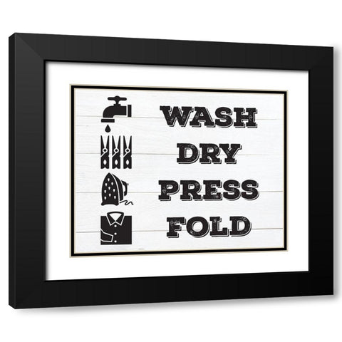 Laundry Shiplap 2 Black Modern Wood Framed Art Print with Double Matting by Hogan, Melody