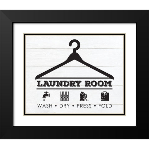 Laundry Shiplap 3 Black Modern Wood Framed Art Print with Double Matting by Hogan, Melody