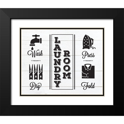 Laundry Shiplap 4 Black Modern Wood Framed Art Print with Double Matting by Hogan, Melody