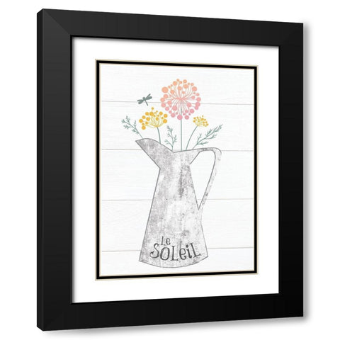 Pitcher Botanicals Pastel 3 Black Modern Wood Framed Art Print with Double Matting by Hogan, Melody