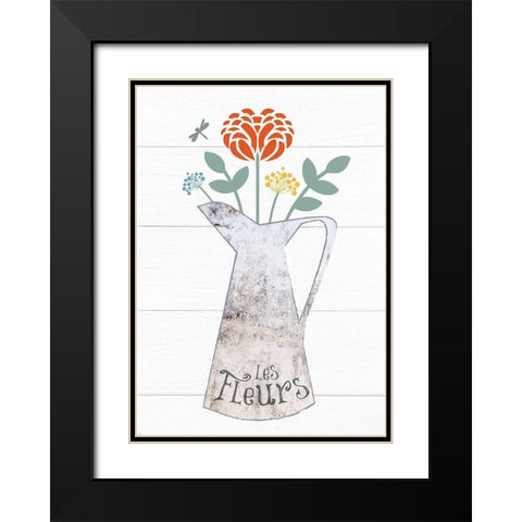 Pitcher Botanicals Primary 1 Black Modern Wood Framed Art Print with Double Matting by Hogan, Melody
