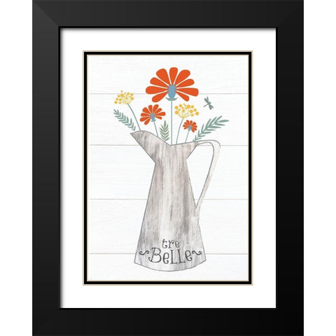 Pitcher Botanicals Primary 5 Black Modern Wood Framed Art Print with Double Matting by Hogan, Melody