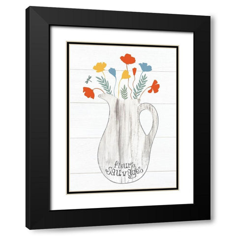 Pitcher Botanicals Primary 6 Black Modern Wood Framed Art Print with Double Matting by Hogan, Melody