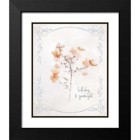 Baby Floral 3 Black Modern Wood Framed Art Print with Double Matting by Hogan, Melody