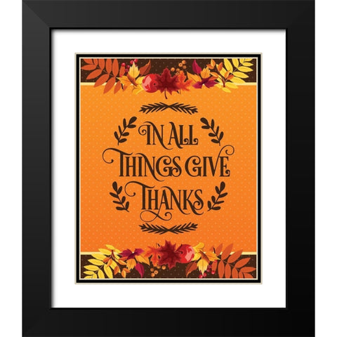 Give Thanks Flag 1 Black Modern Wood Framed Art Print with Double Matting by Hogan, Melody