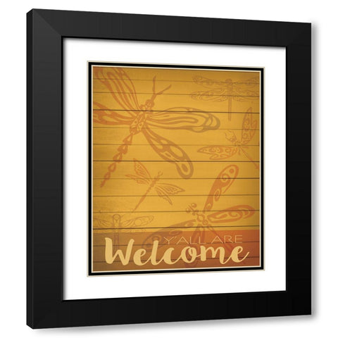 Welcome Summer Flag 3 Black Modern Wood Framed Art Print with Double Matting by Hogan, Melody