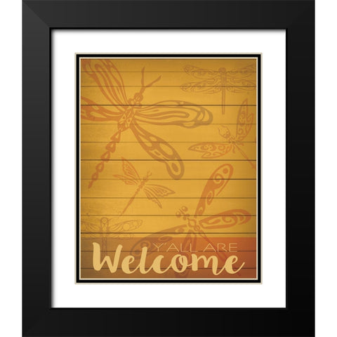 Welcome Summer Flag 3 Black Modern Wood Framed Art Print with Double Matting by Hogan, Melody