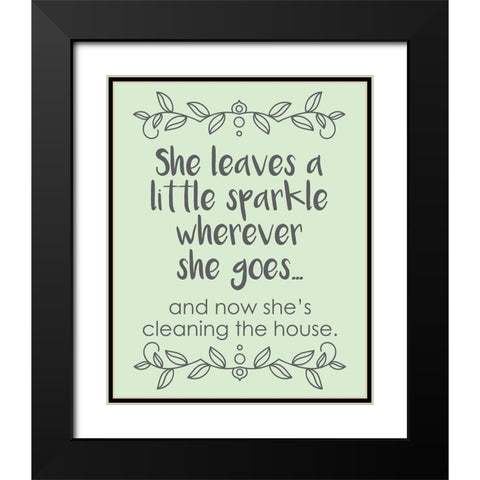 She Leaves Black Modern Wood Framed Art Print with Double Matting by Hogan, Melody