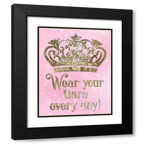 Princess Sparkle 3 Black Modern Wood Framed Art Print with Double Matting by Hogan, Melody