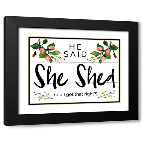 She Shet 2 Black Modern Wood Framed Art Print with Double Matting by Hogan, Melody