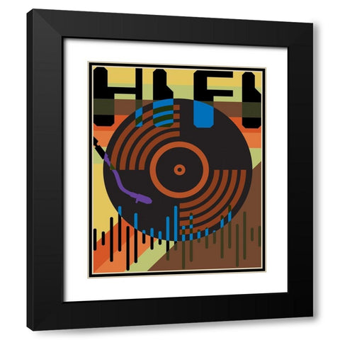 Hi Fi Lo Fi 1 Black Modern Wood Framed Art Print with Double Matting by Hogan, Melody