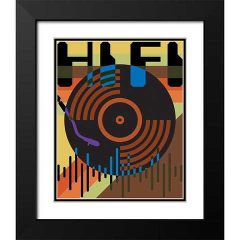 Hi Fi Lo Fi 1 Black Modern Wood Framed Art Print with Double Matting by Hogan, Melody