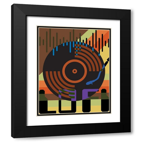 HI FI LO FI 2 Black Modern Wood Framed Art Print with Double Matting by Hogan, Melody
