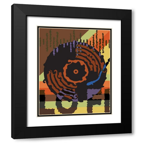 Hi Fi Lo Fi 2 Black Modern Wood Framed Art Print with Double Matting by Hogan, Melody