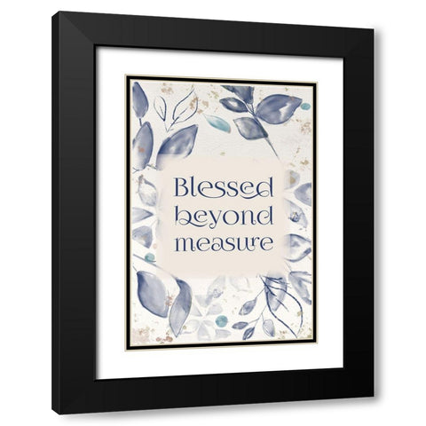 Blue Botanical Blessings 2 Black Modern Wood Framed Art Print with Double Matting by Hogan, Melody