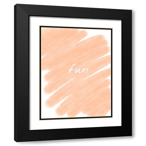 Paint Peach Black Modern Wood Framed Art Print with Double Matting by Hogan, Melody
