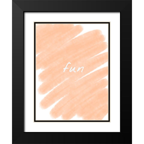 Paint Peach Black Modern Wood Framed Art Print with Double Matting by Hogan, Melody