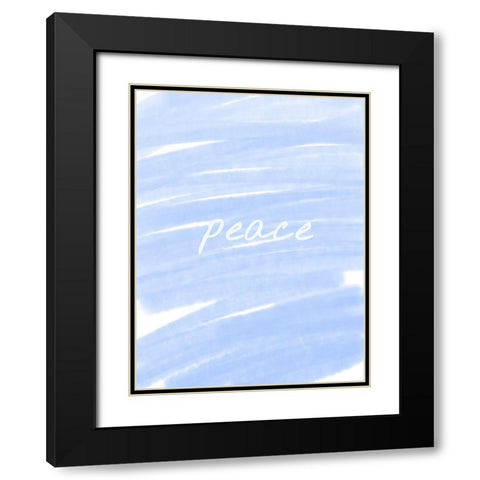 Peace Paint Blue Black Modern Wood Framed Art Print with Double Matting by Hogan, Melody