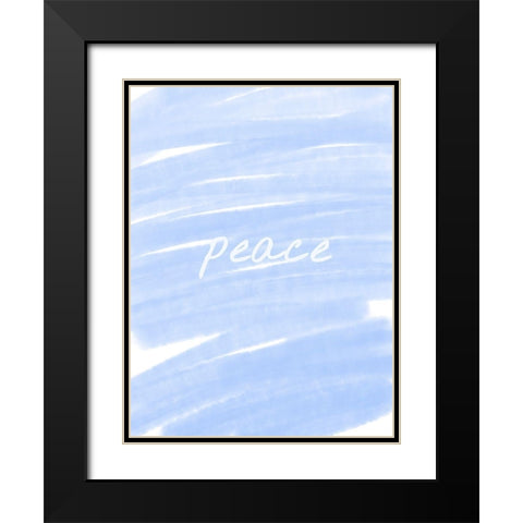 Peace Paint Blue Black Modern Wood Framed Art Print with Double Matting by Hogan, Melody