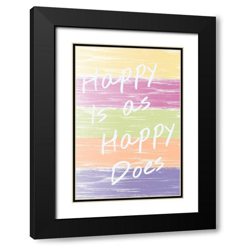 Happy Brush Black Modern Wood Framed Art Print with Double Matting by Hogan, Melody