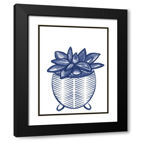 Succulent 1 Black Modern Wood Framed Art Print with Double Matting by Hogan, Melody