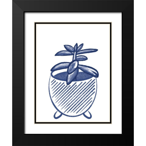 Succulent 3 Black Modern Wood Framed Art Print with Double Matting by Hogan, Melody