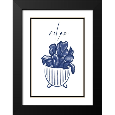 Relax 1 Black Modern Wood Framed Art Print with Double Matting by Hogan, Melody