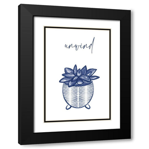 Unwind 3 Black Modern Wood Framed Art Print with Double Matting by Hogan, Melody