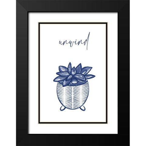 Unwind 3 Black Modern Wood Framed Art Print with Double Matting by Hogan, Melody