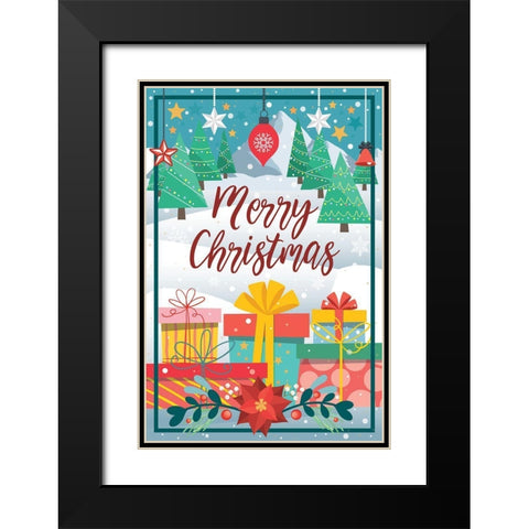 Christmas Gifts 2 Black Modern Wood Framed Art Print with Double Matting by Hogan, Melody