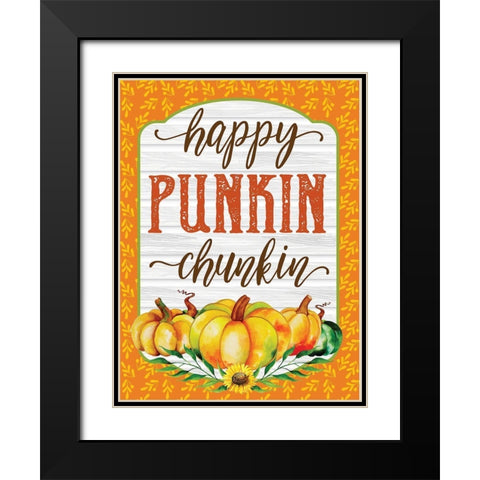 Happy Punkin Chunkin Black Modern Wood Framed Art Print with Double Matting by Hogan, Melody