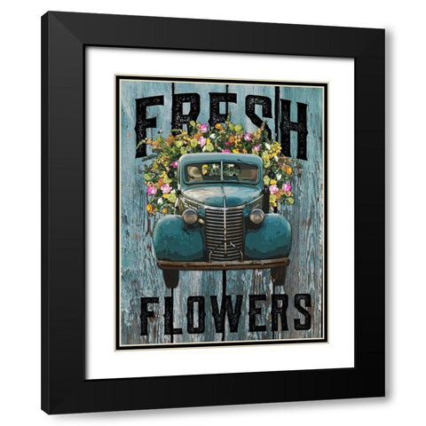 Fresh Flowers 1 Black Modern Wood Framed Art Print with Double Matting by Hogan, Melody