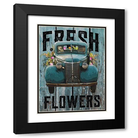 Fresh Flowers 2 Black Modern Wood Framed Art Print with Double Matting by Hogan, Melody