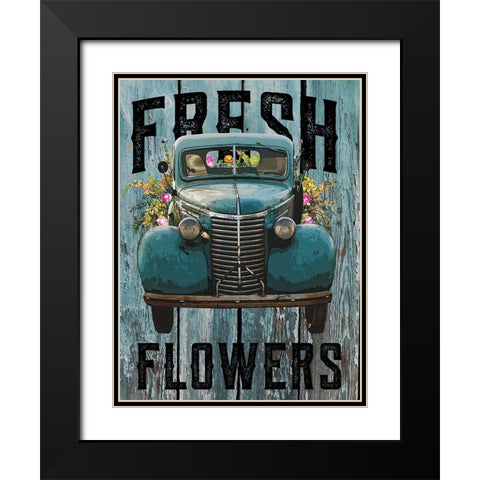 Fresh Flowers 2 Black Modern Wood Framed Art Print with Double Matting by Hogan, Melody