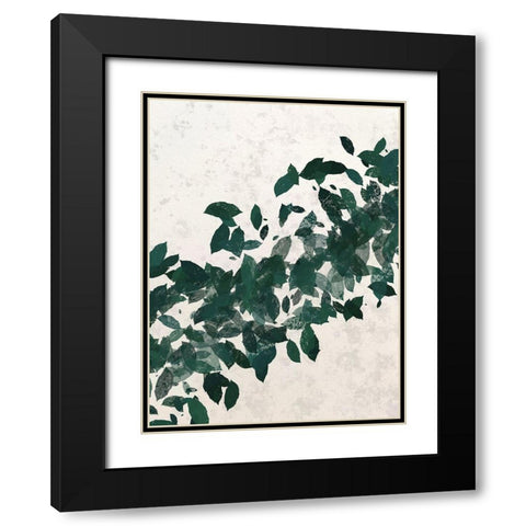 Green Leaf 1 Black Modern Wood Framed Art Print with Double Matting by Hogan, Melody