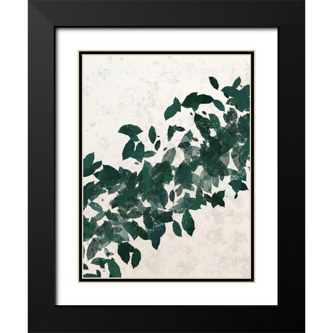 Green Leaf 1 Black Modern Wood Framed Art Print with Double Matting by Hogan, Melody