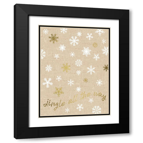 Burlap Lace Gold Xmas 2 Black Modern Wood Framed Art Print with Double Matting by Hogan, Melody