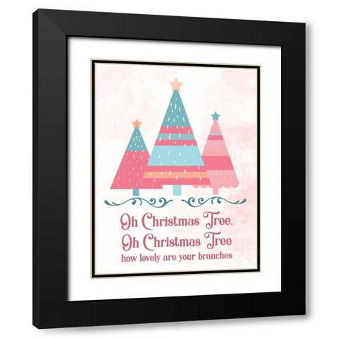 Candy Xmas Trees 2 Black Modern Wood Framed Art Print with Double Matting by Hogan, Melody