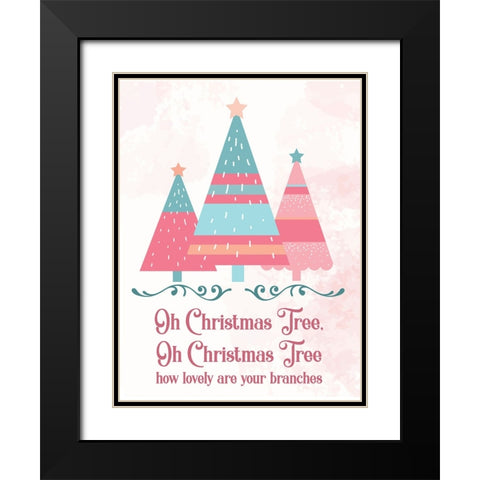 Candy Xmas Trees 2 Black Modern Wood Framed Art Print with Double Matting by Hogan, Melody