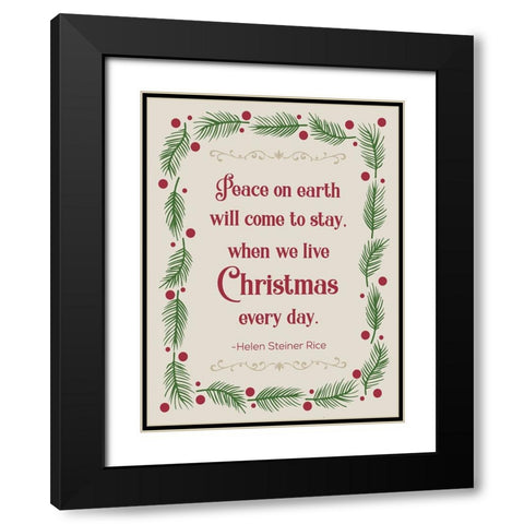 Pine Xmas 2 Black Modern Wood Framed Art Print with Double Matting by Hogan, Melody