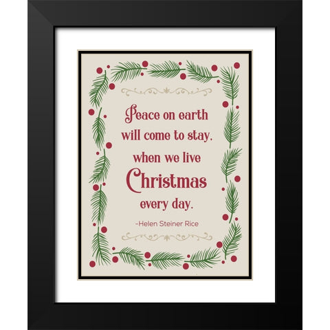 Pine Xmas 2 Black Modern Wood Framed Art Print with Double Matting by Hogan, Melody