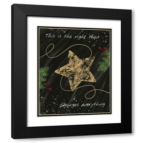 Christmas Night Black Modern Wood Framed Art Print with Double Matting by Hogan, Melody