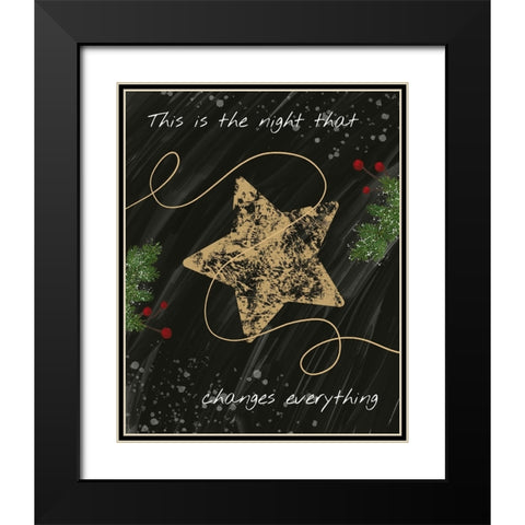 Christmas Night Black Modern Wood Framed Art Print with Double Matting by Hogan, Melody